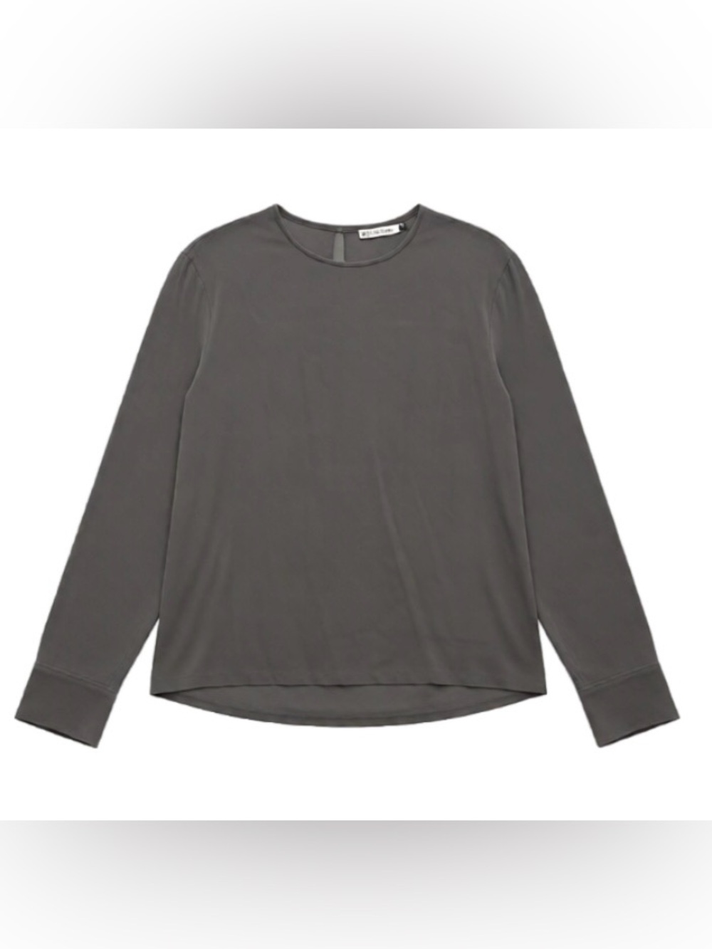 Max Mara Grey Long Sleeve Silk Top